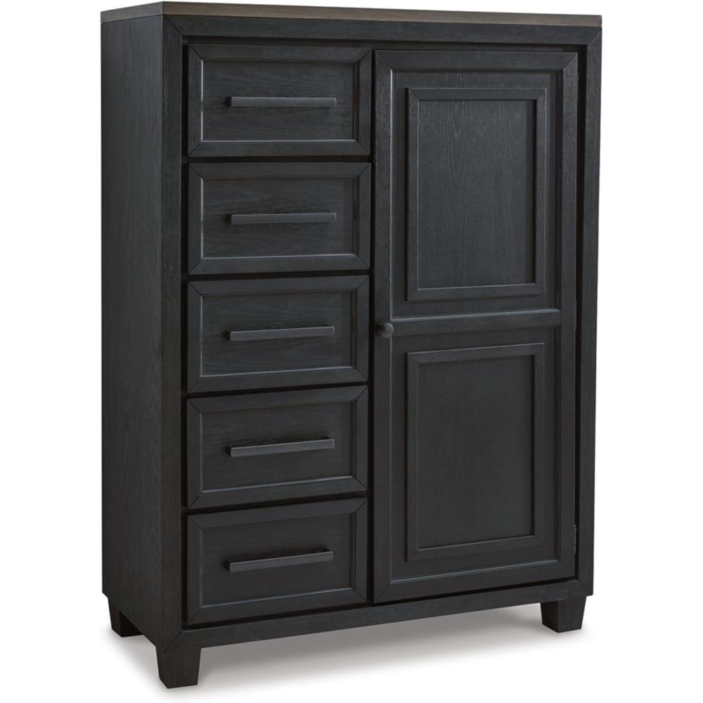 imageSignature Design by Ashley Foyland Contemporary Door Chest with FeltLined Top Drawer Black