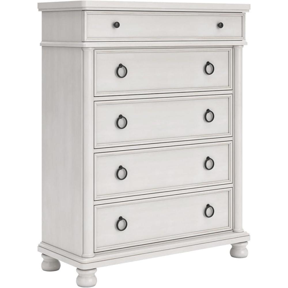 imageSignature Design by Ashley Greddinton Traditional 5Drawer Chest with Wood Finish White