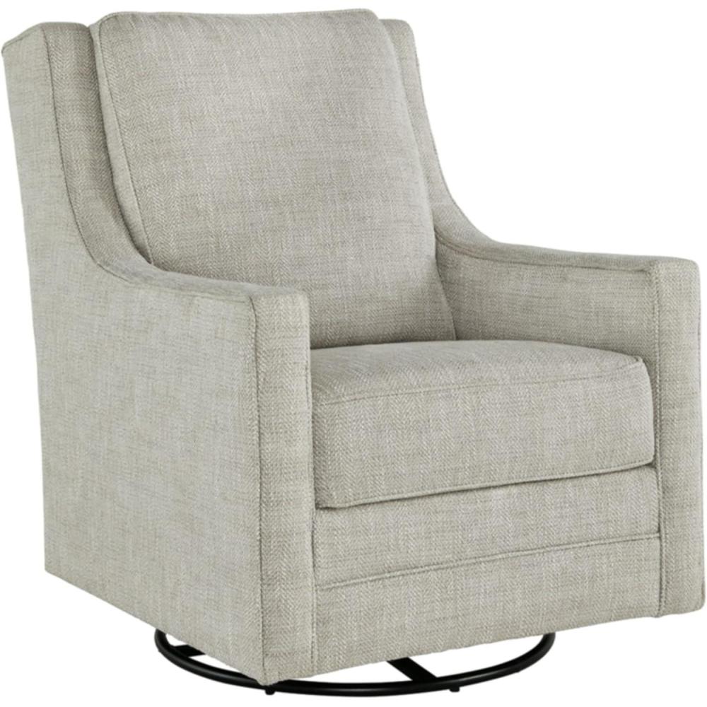 imageSignature Design by Ashley Kambria Casual Upholstered Swivel Glider Accent Chair Gray