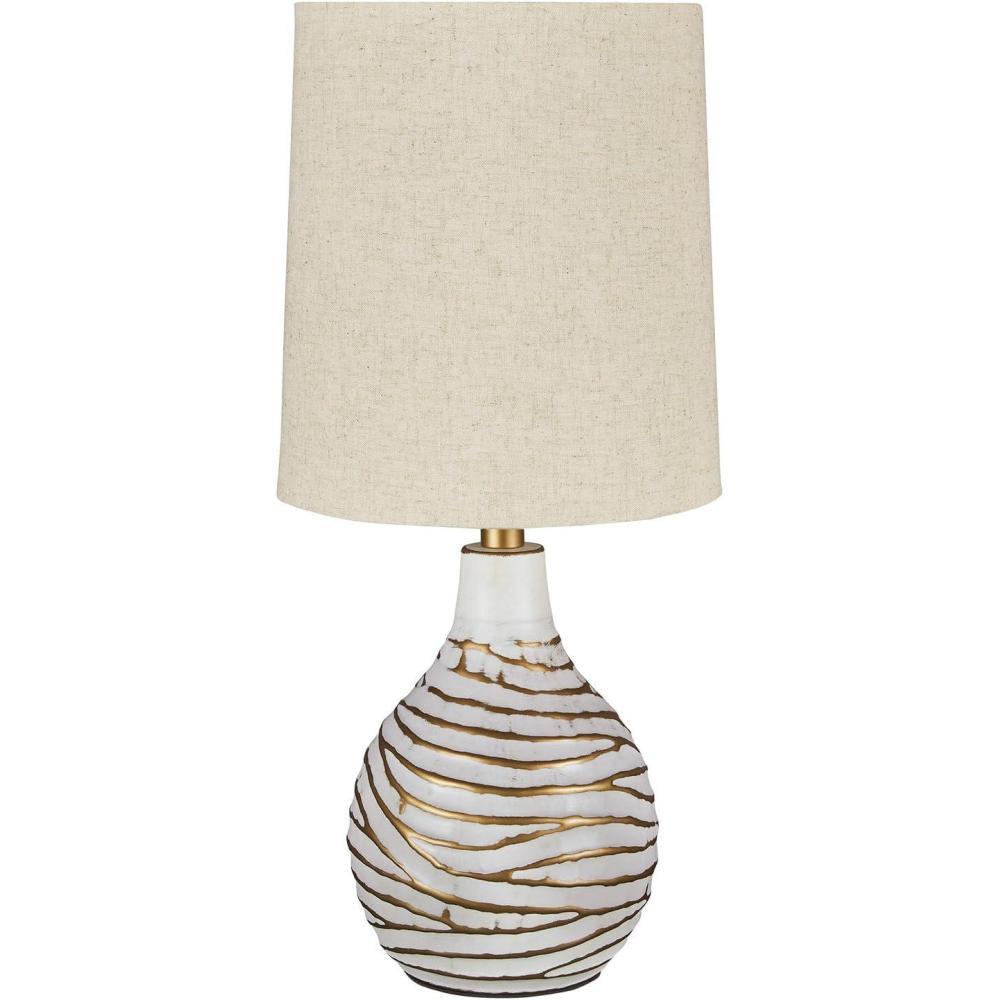 imageSignature Design by Ashley Mari Contemporary 2775quot Mercury Glass Table Lamp Gray ampamp GoldAleela