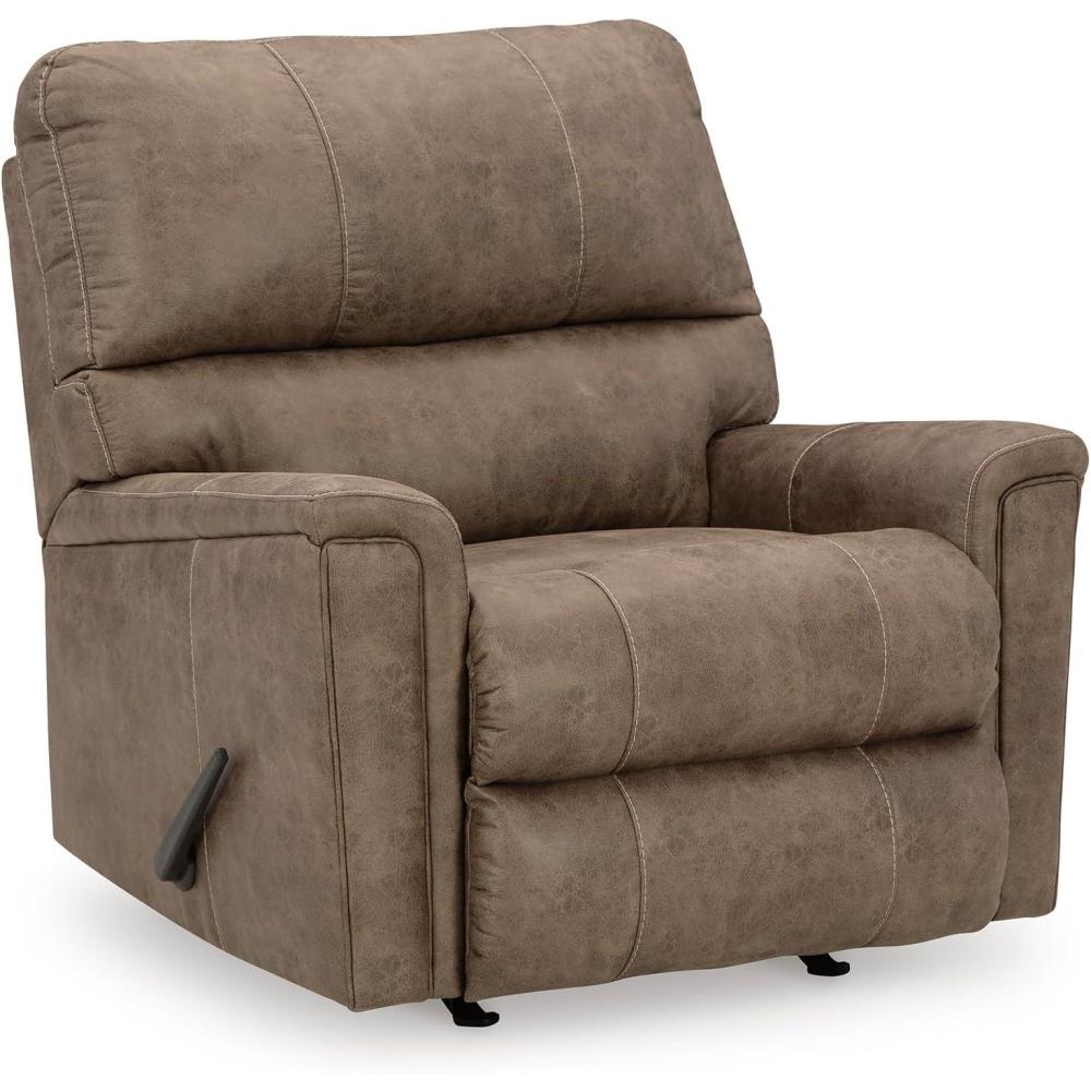 imageSignature Design by Ashley Navi Modern Recliner with Rocking Motion Dark Brown