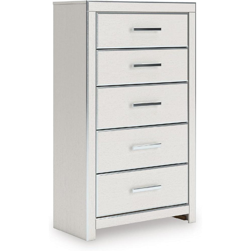 imageSignature Design by Ashley Ravalori Contemporary 5Drawer Chest with Wood Finish White