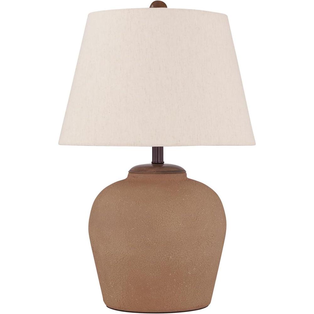 imageSignature Design by Ashley Scantor Industrial Textured Metal Table Lamp with 3Way Switch Light Brown