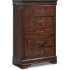 imageSignature Design by Ashley Alisdair Traditional 5 Drawer Chest of Drawers Dark Brown