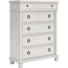 imageSignature Design by Ashley Greddinton Traditional 5Drawer Chest with Wood Finish White