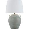 imageSignature Design by Ashley Shawburg Transitional Terra Cotta Table Lamp with 3Way Switch Light Green ampamp White
