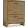 imageSignature Design by Ashley Sherbana Casual 5Drawer Chest of Drawers with Safety Stop and FeltLined Top Drawer Light Brown