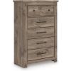 imageSignature Design by Ashley Stanziford Casual 5Drawer Chest with Wood Finish Dark Brown