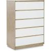 imageSignature Design by Ashley Wendora Casual 5 Drawer Rubber Wood Chest White ampamp Beige