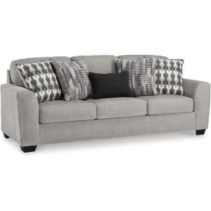 Signature Design by Ashley Avenal Park Casual Sofa with 5 Toss Pillows, Light Gray
