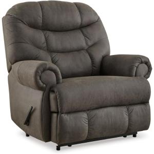 Signature Design by Ashley Camera Time Classic Tufted Faux Leather Zero Wall Recliner, Gray