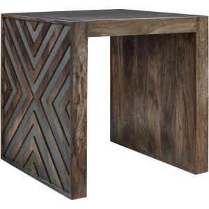 Signature Design by Ashley Dreggan Casual End Table with Diamond Pattern, Dark Brown