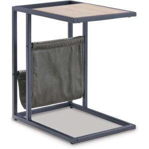Signature Design by Ashley Freslowe Modern Industrial Chair Side End C Table, Brown & Gray