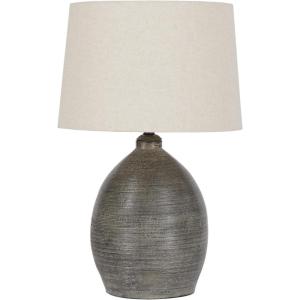 Signature Design by Ashley Joyelle Modern 27.5″ Terracotta Table Lamp, Gray