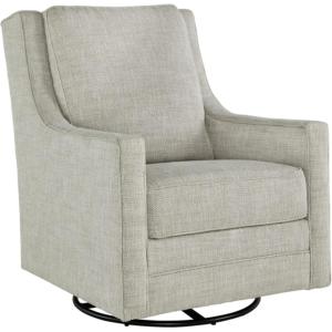 Signature Design by Ashley Kambria Casual Upholstered Swivel Glider Accent Chair, Gray