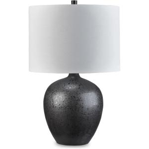 Signature Design by Ashley Ladstow Urban 22.5″ Sleek Ceramic Table Lamp, Black