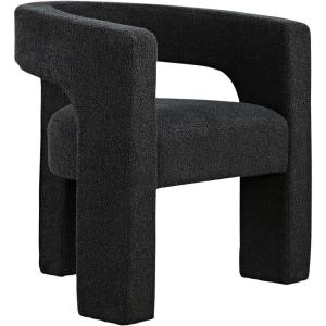 Signature Design by Ashley Landick Urban Boucle Upholstered Accent Chair with Barrel Back and 3 Legs, White(Black)