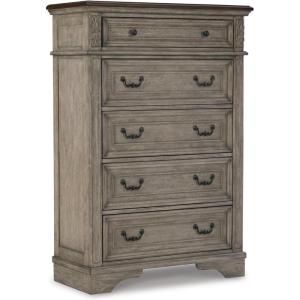 Signature Design by Ashley Londenbay Classic Farmhouse 5 Drawer Chest of Drawers, Brown & Gray
