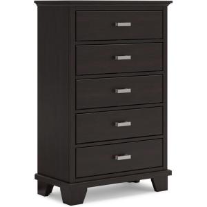 Signature Design by Ashley Sharlance Casual 6-Drawer Chest with Felt-Lined Top Drawer and Easy Glide for Bedroom, Light Brown(Dark Brown)