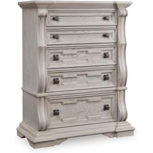 Signature Design by Ashley Valleymont Traditional 5-Drawer Chest with Wood Finish, Beige