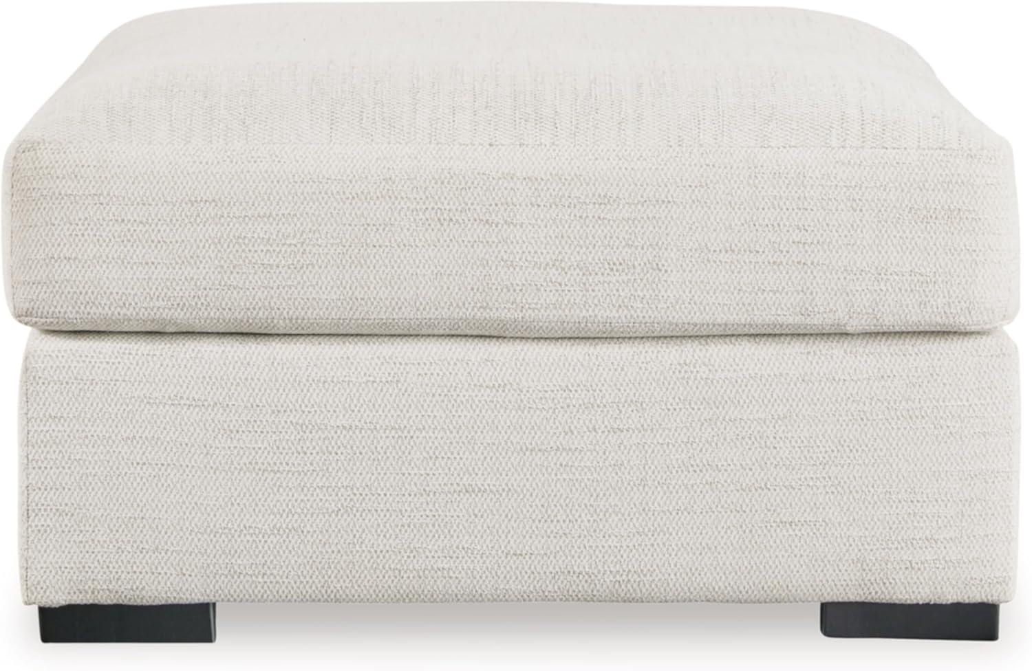 imageSignature Design by Ashley Accomplished Transitional Upholstered Square Oversized Accent Ottoman Beige