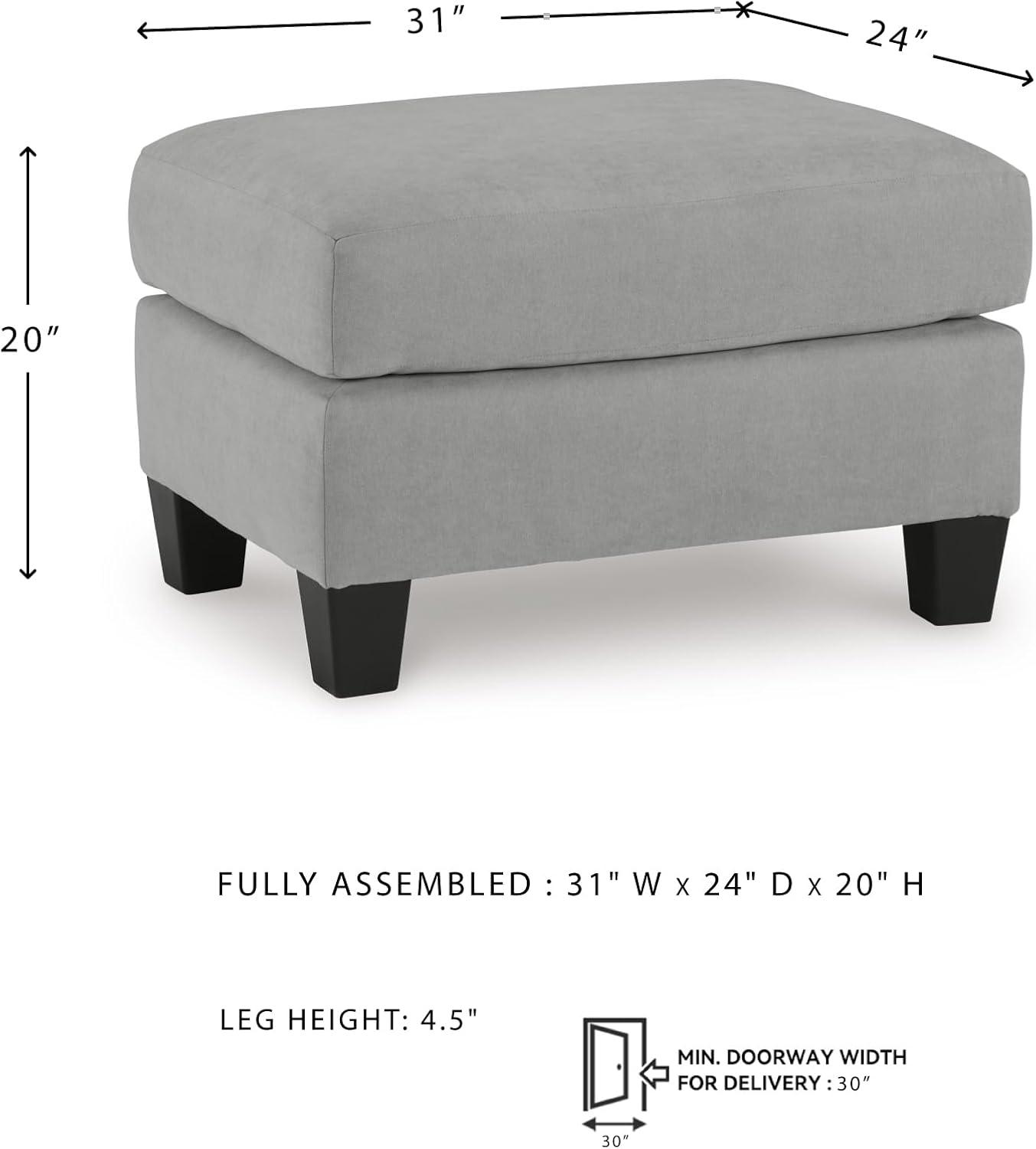imageSignature Design by Ashley Adlai Casual Upholstered Ottoman Light Gray