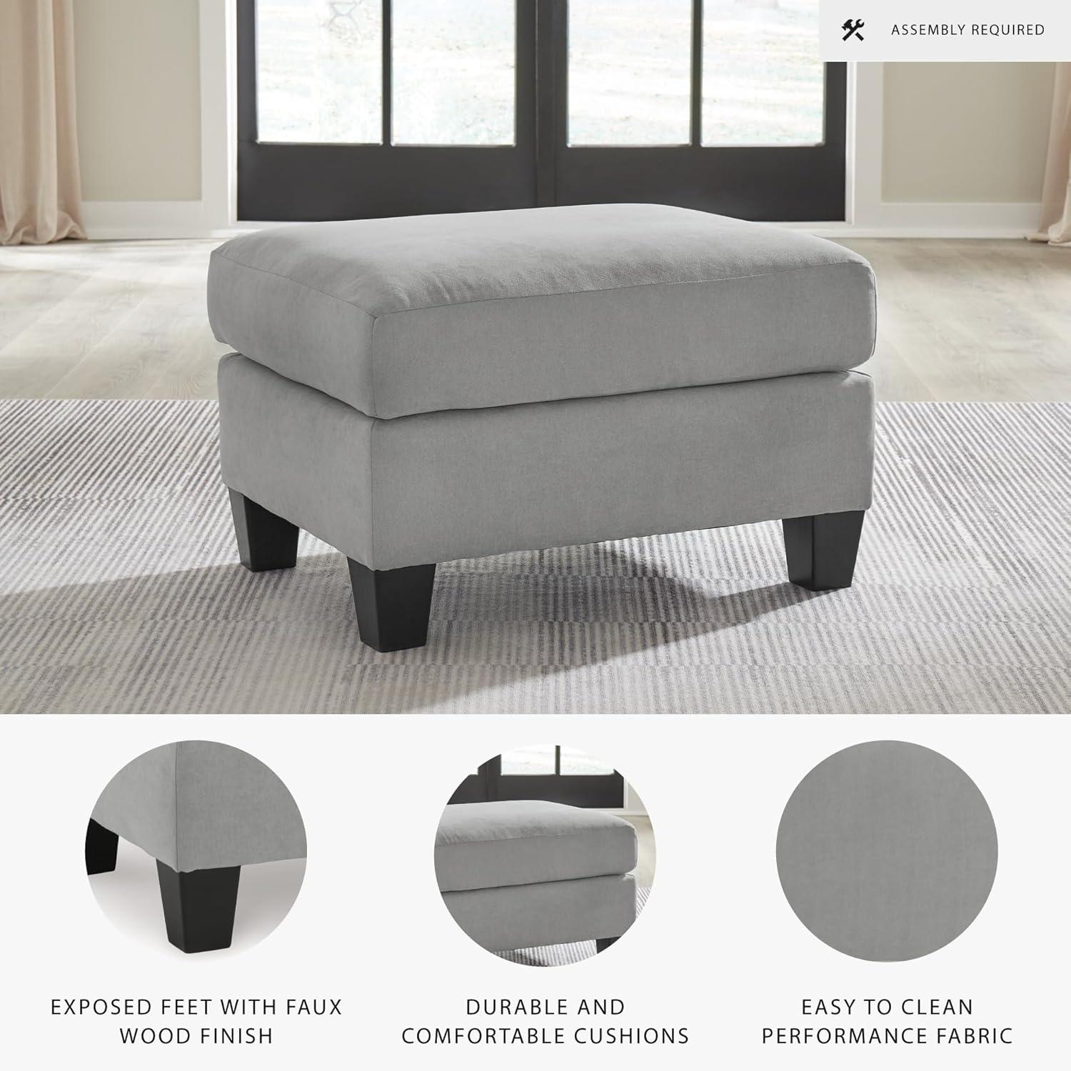 imageSignature Design by Ashley Adlai Casual Upholstered Ottoman Light Gray