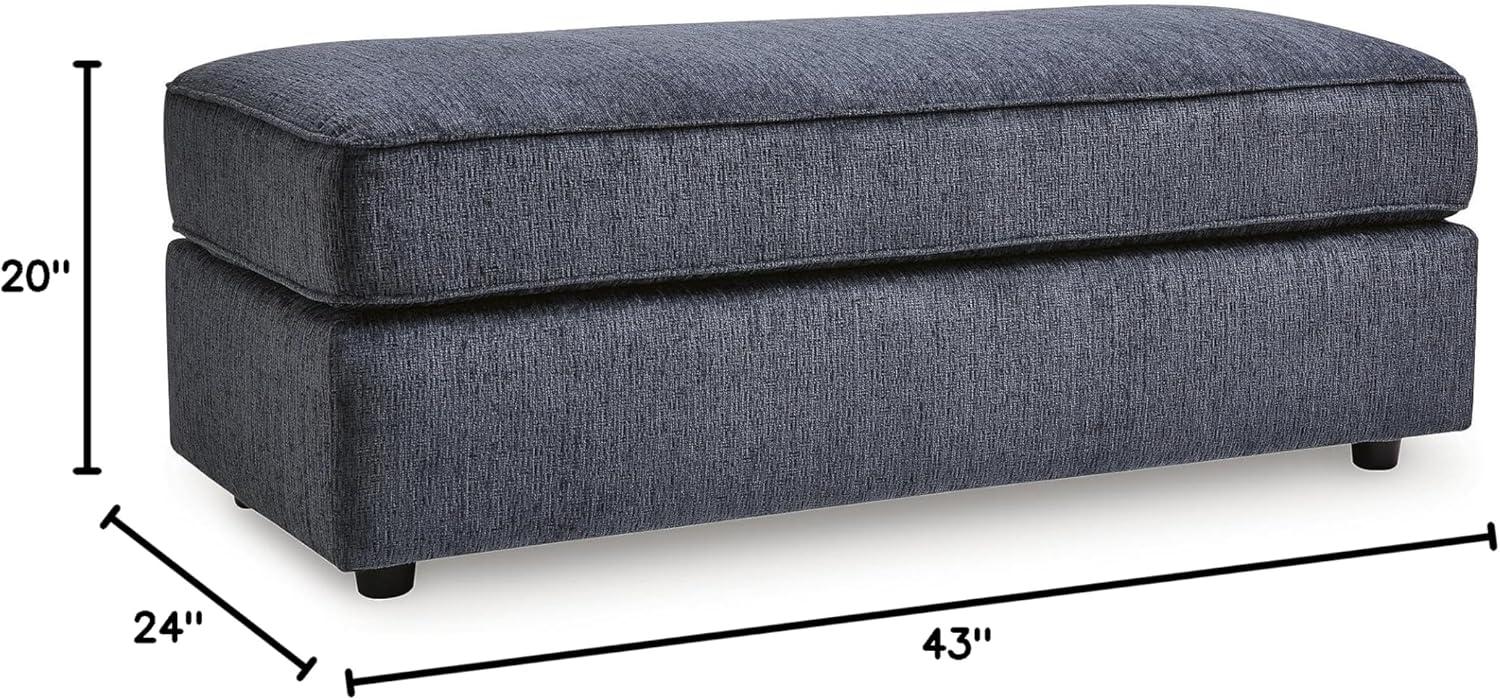 imageSignature Design by Ashley Albar Place Modern Upholstered Rectangular Accent Ottoman Blue