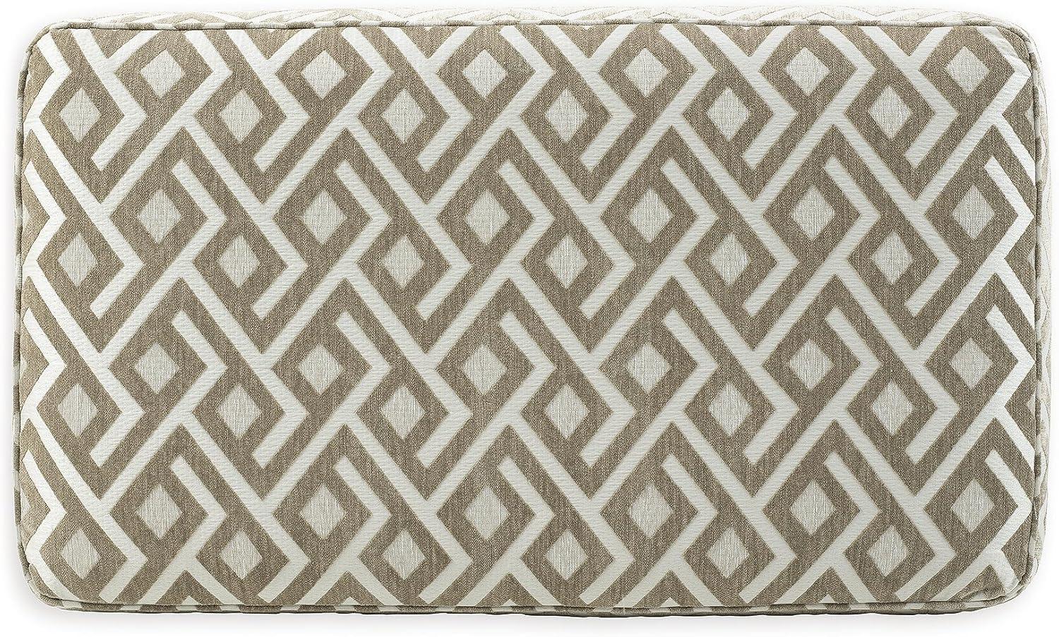 imageSignature Design by Ashley Dovemont Printed Oversized Accent Ottoman Beige ampamp White