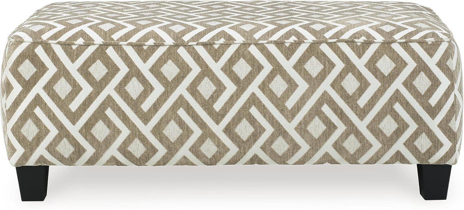 imageSignature Design by Ashley Dovemont Printed Oversized Accent Ottoman Beige ampamp White