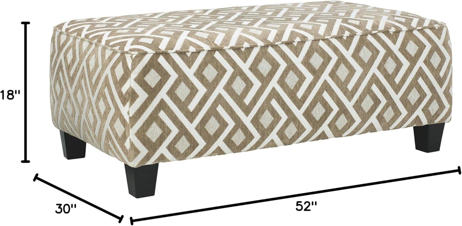 imageSignature Design by Ashley Dovemont Printed Oversized Accent Ottoman Beige ampamp White