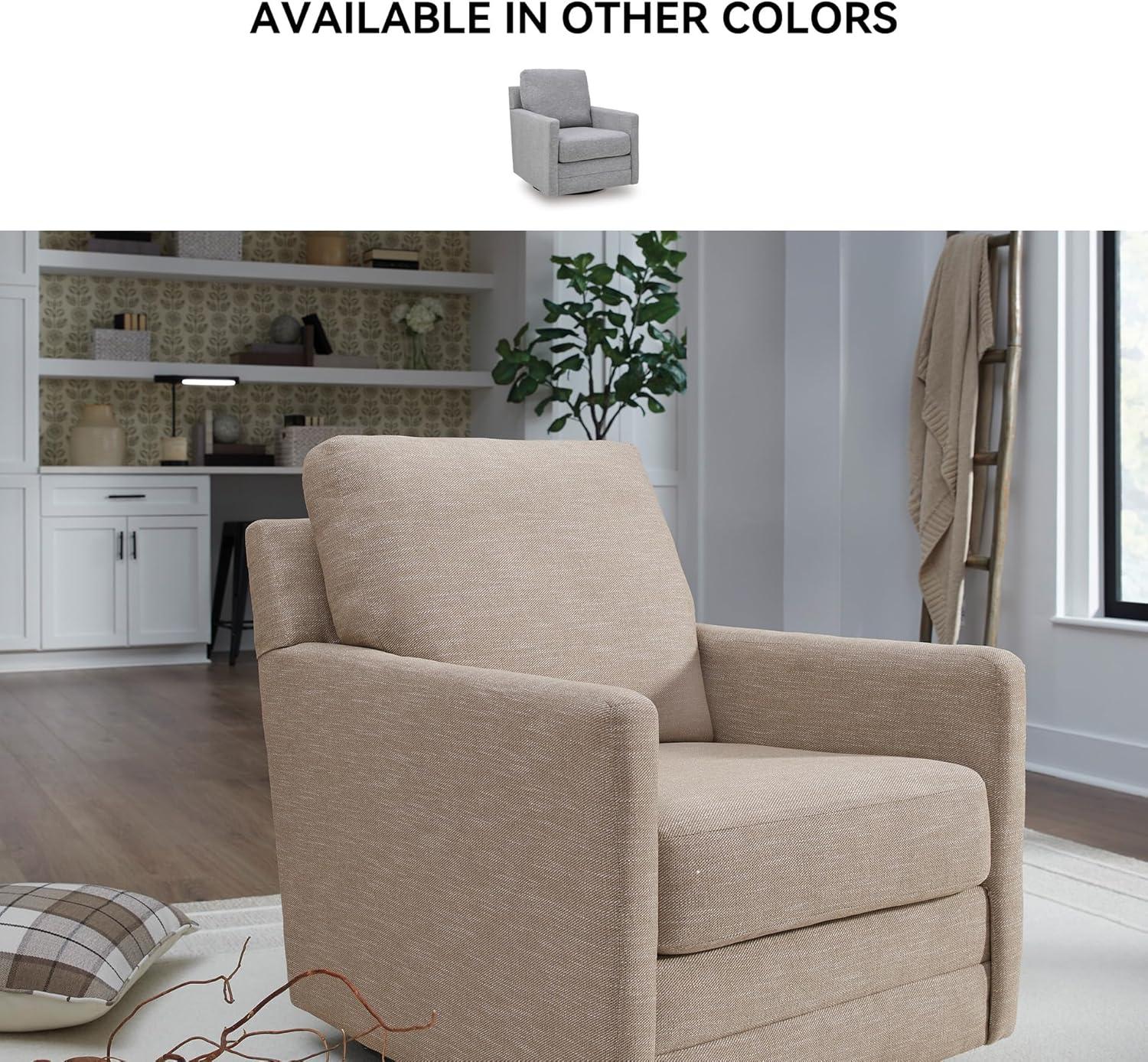 imageSignature Design by Ashley Freybourne NextGen Nuvella Casual Stain Resistant Swivel Accent Chair with Reversible Cushions Light BrownBeige