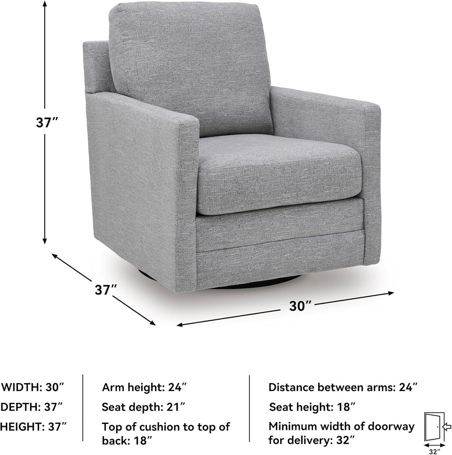 imageSignature Design by Ashley Freybourne NextGen Nuvella Casual Stain Resistant Swivel Accent Chair with Reversible Cushions Light BrownGrey