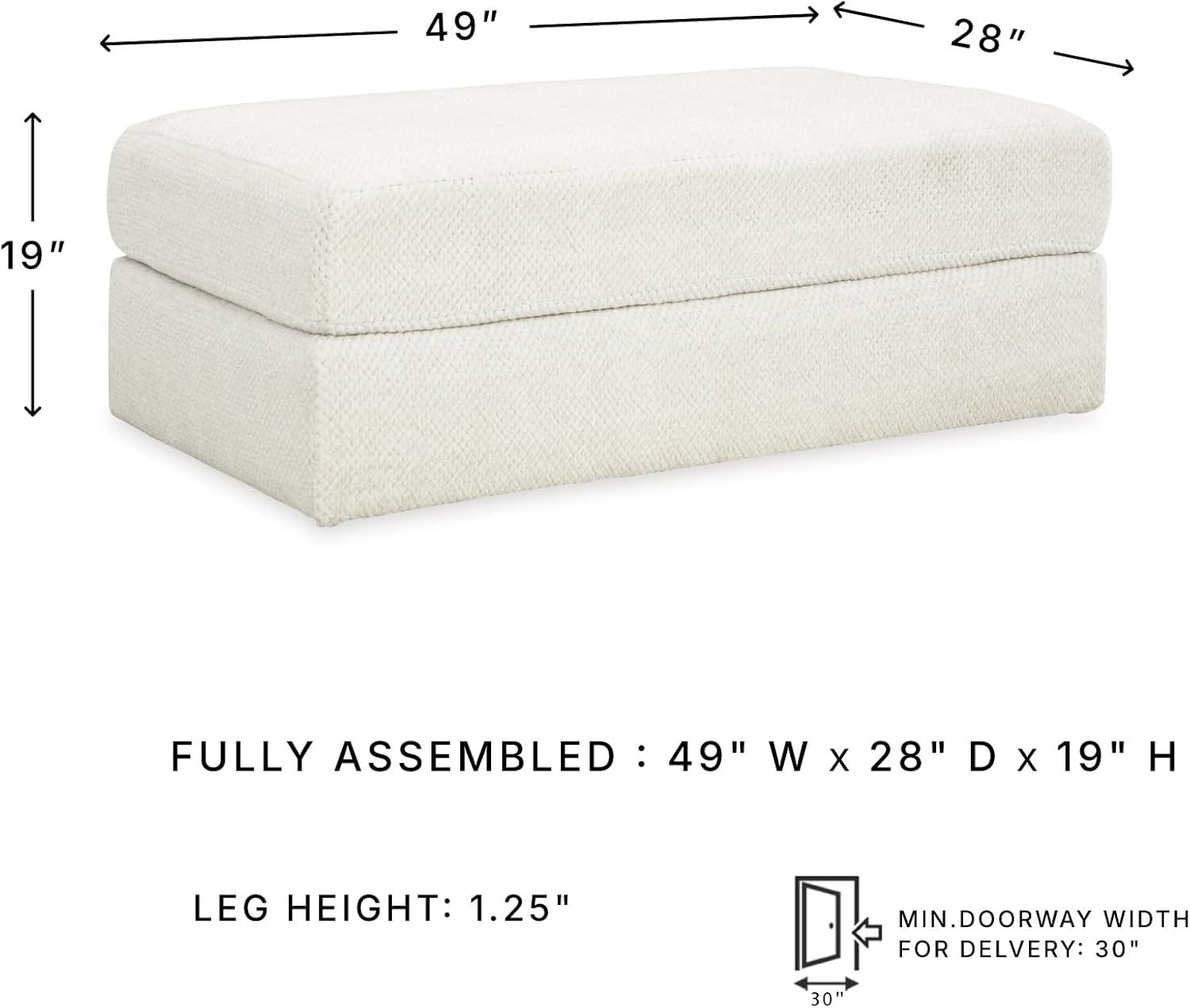 imageSignature Design by Ashley Karinne Contemporary Upholstered Oversized Accent Ottoman with NonSkid Legs WhiteWhite