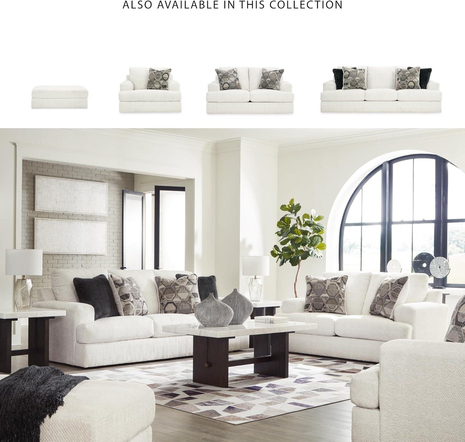 imageSignature Design by Ashley Karinne Contemporary Upholstered Oversized Accent Ottoman with NonSkid Legs WhiteWhite