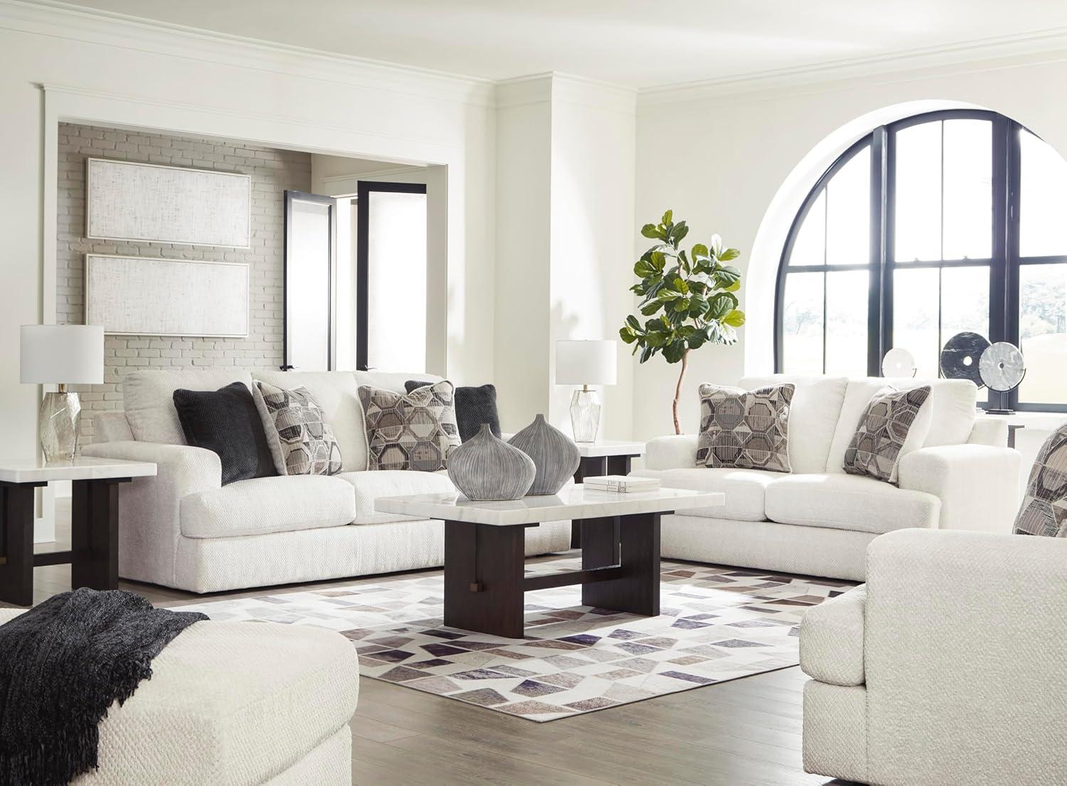 imageSignature Design by Ashley Karinne Contemporary Upholstered Oversized Accent Ottoman with NonSkid Legs WhiteWhite