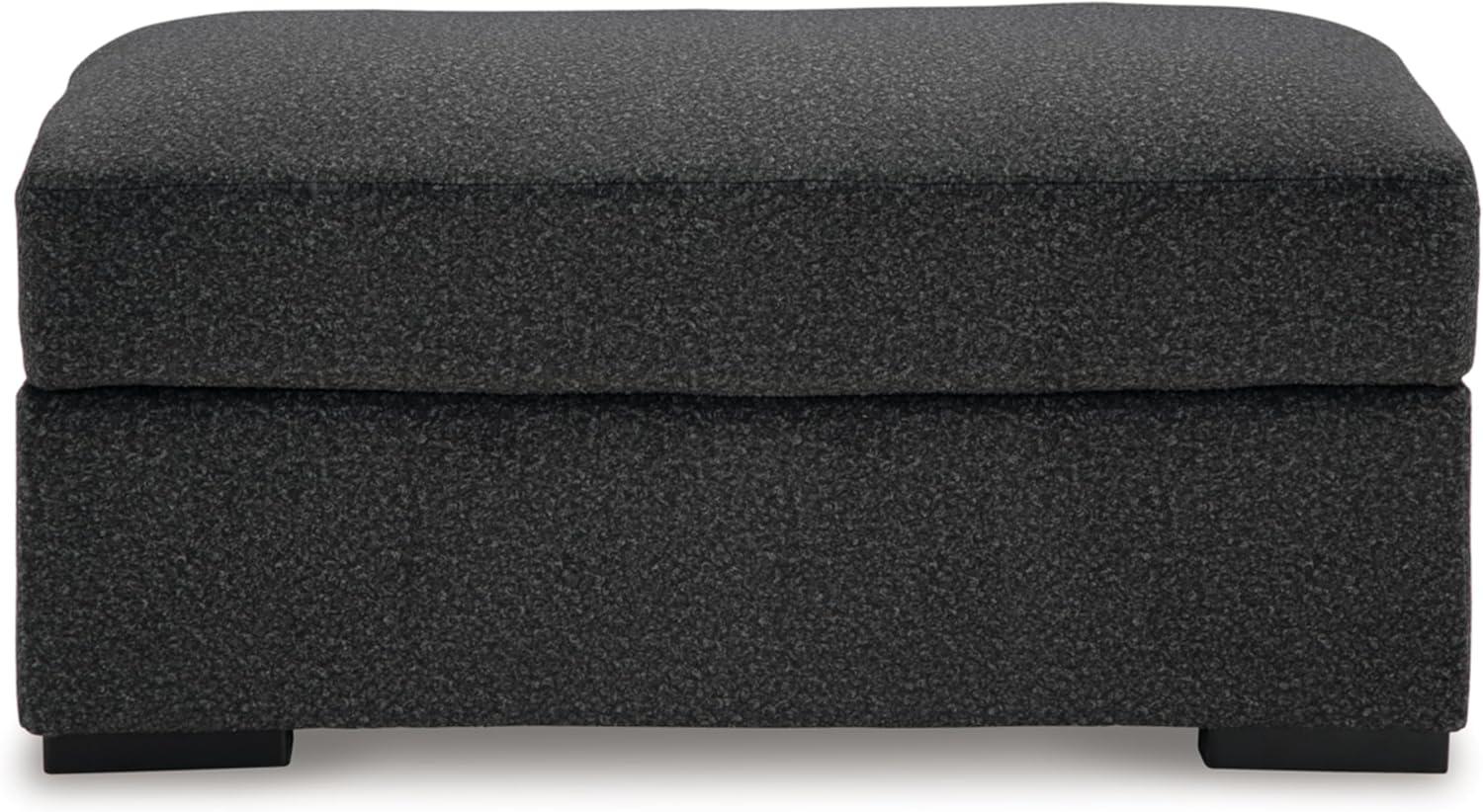 imageSignature Design by Ashley Wryenlynn Contemporary Upholstered Rectangular Ottoman Black
