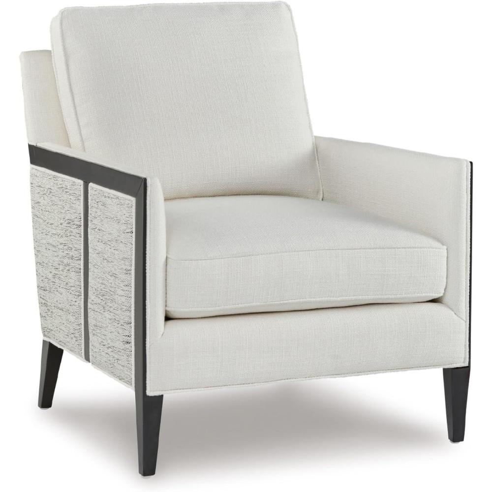 imageSignature Design by Ashley Ardenworth Contemporary Accent Chair with Geometric Patterns and Reversible Cushions Black ampamp White