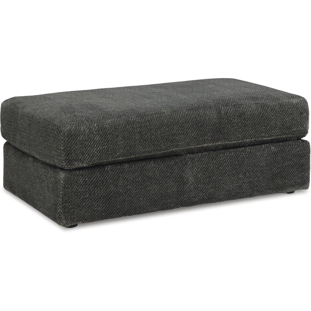 imageSignature Design by Ashley Karinne Contemporary Upholstered Oversized Accent Ottoman with NonSkid Legs WhiteBlack