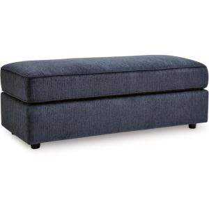 Signature Design by Ashley Albar Place Modern Upholstered Rectangular Accent Ottoman, Blue