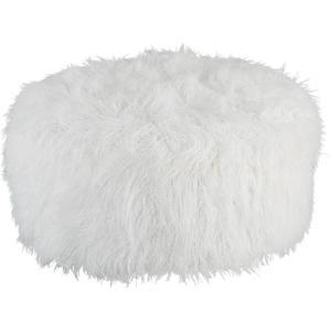 Signature Design by Ashley Galice Casual Faux Fur Oversized Accent Ottoman, Light Gray(White)