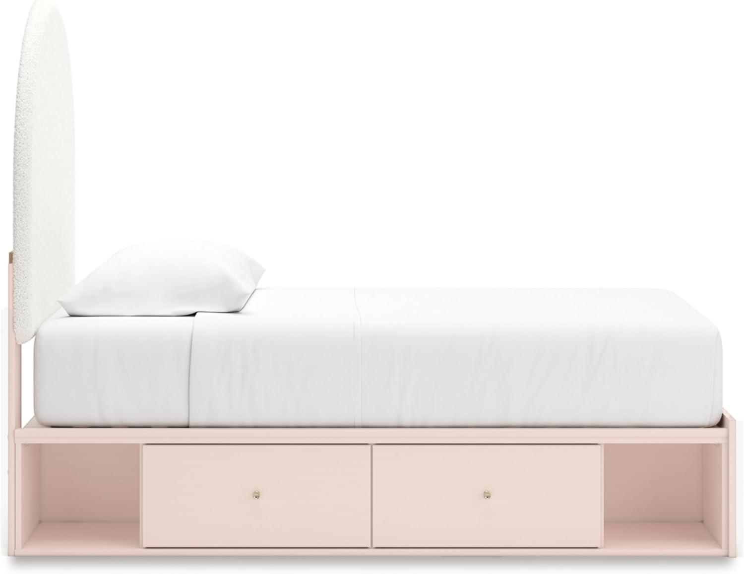 imageSignature Design by Ashley Birkmore MidCentury Modern 6Drawer Dresser with Floral Pattern Easy Glide and Safety Stop for Bedroom Light BrownBlush