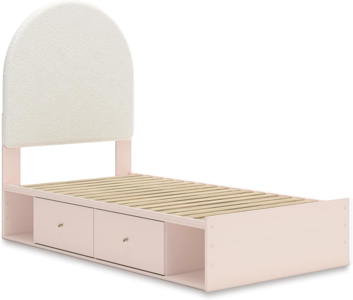 imageSignature Design by Ashley Birkmore MidCentury Modern 6Drawer Dresser with Floral Pattern Easy Glide and Safety Stop for Bedroom Light BrownBlush