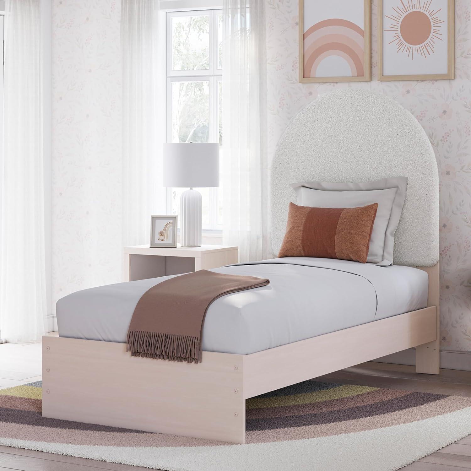 imageSignature Design by Ashley Birkmore MidCentury Modern 6Drawer Dresser with Floral Pattern Easy Glide and Safety Stop for Bedroom Light BrownBlush