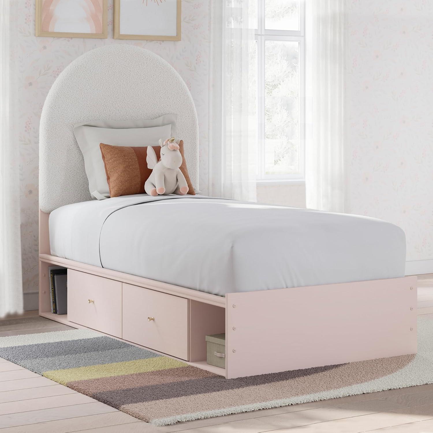 imageSignature Design by Ashley Birkmore MidCentury Modern 6Drawer Dresser with Floral Pattern Easy Glide and Safety Stop for Bedroom Light BrownBlush