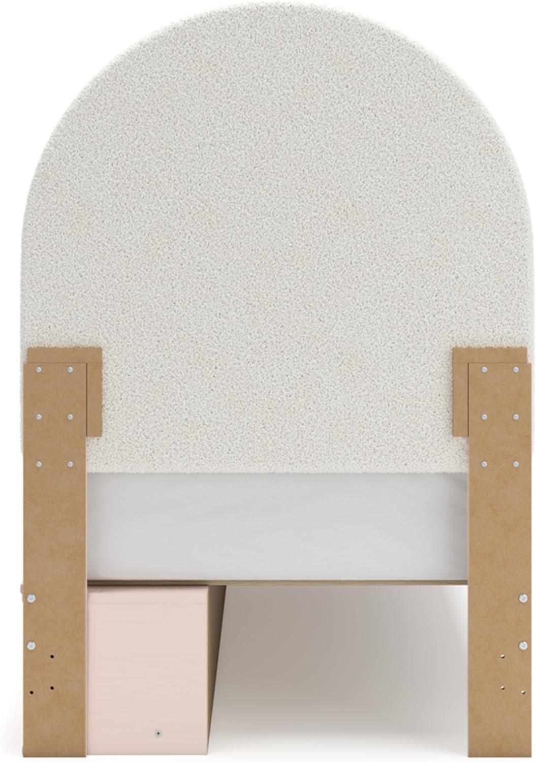 imageSignature Design by Ashley Birkmore MidCentury Modern 6Drawer Dresser with Floral Pattern Easy Glide and Safety Stop for Bedroom Light BrownBlush