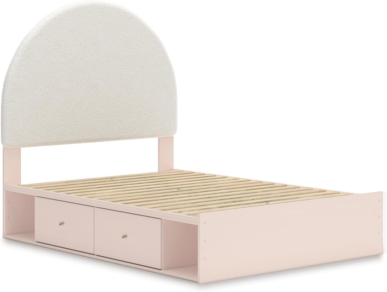 imageSignature Design by Ashley Birkmore MidCentury Modern 6Drawer Dresser with Floral Pattern Easy Glide and Safety Stop for Bedroom Light BrownBlush