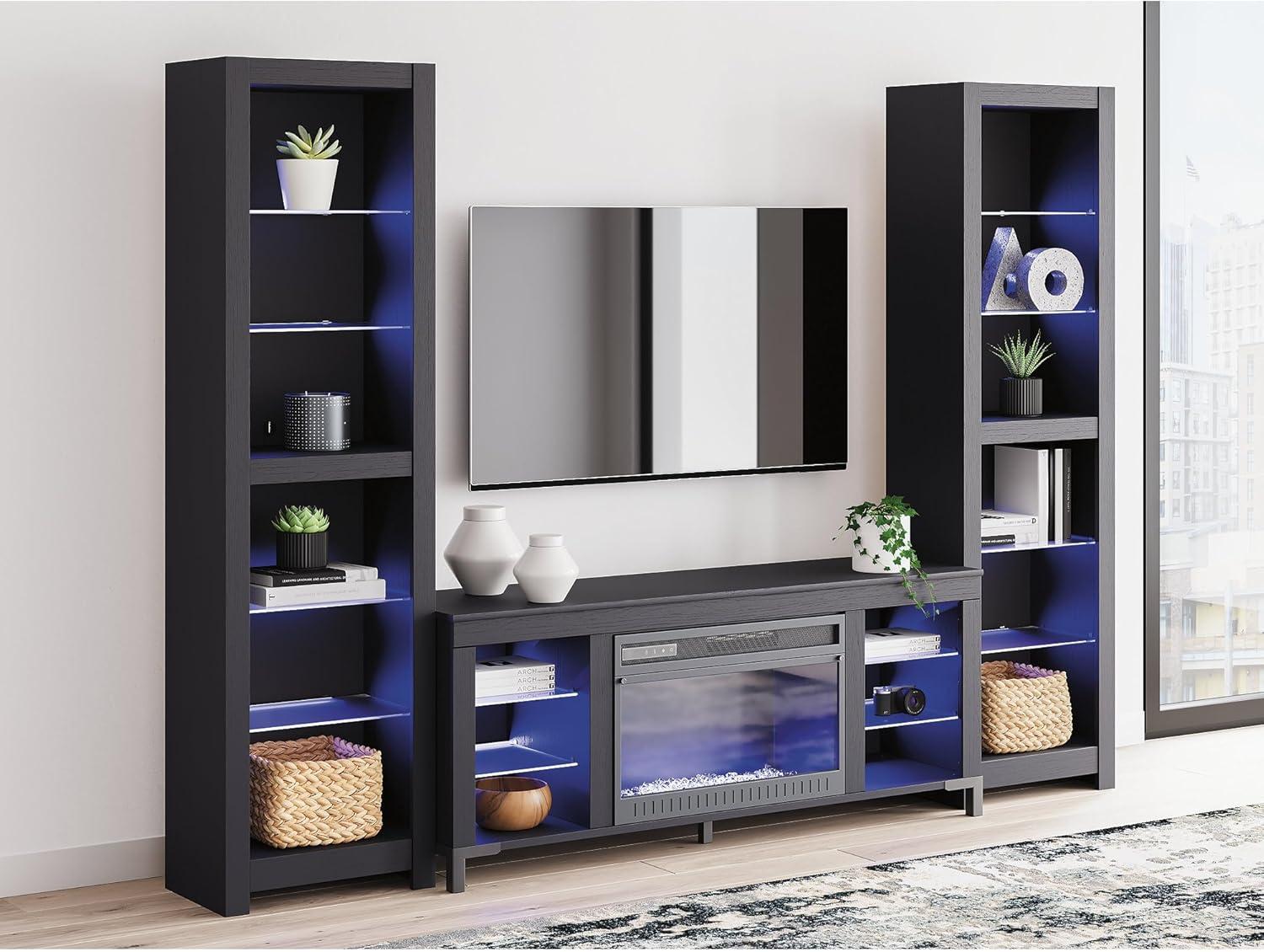 imageSignature Design by Ashley Cayberry Modern 3Piece Entertainment Center with Electric Fireplace for TVs up to 68quot Black