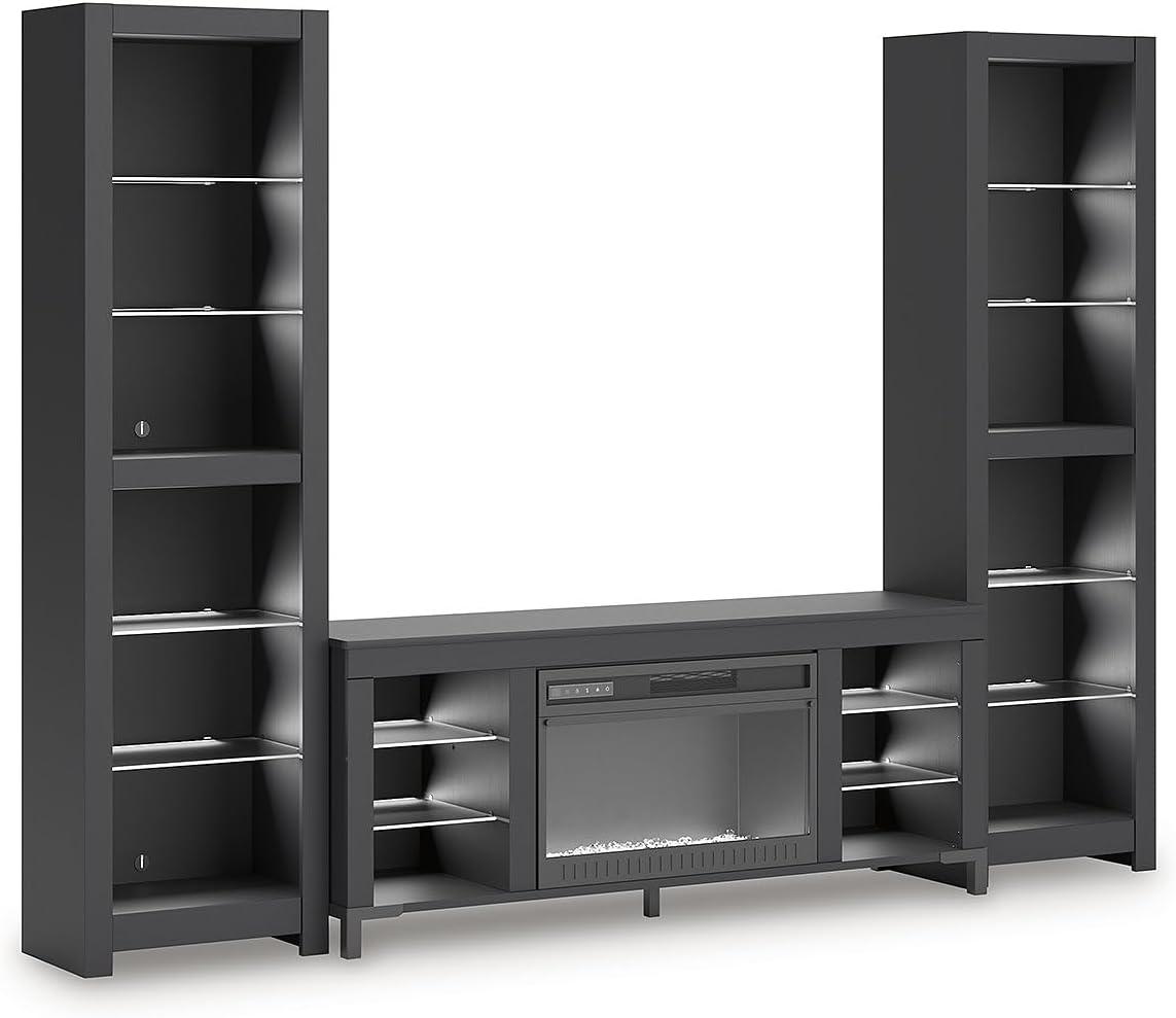 imageSignature Design by Ashley Cayberry Modern 3Piece Entertainment Center with Electric Fireplace for TVs up to 68quot Black