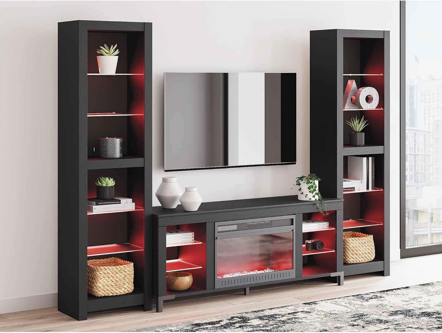 imageSignature Design by Ashley Cayberry Modern 3Piece Entertainment Center with Electric Fireplace for TVs up to 68quot Black